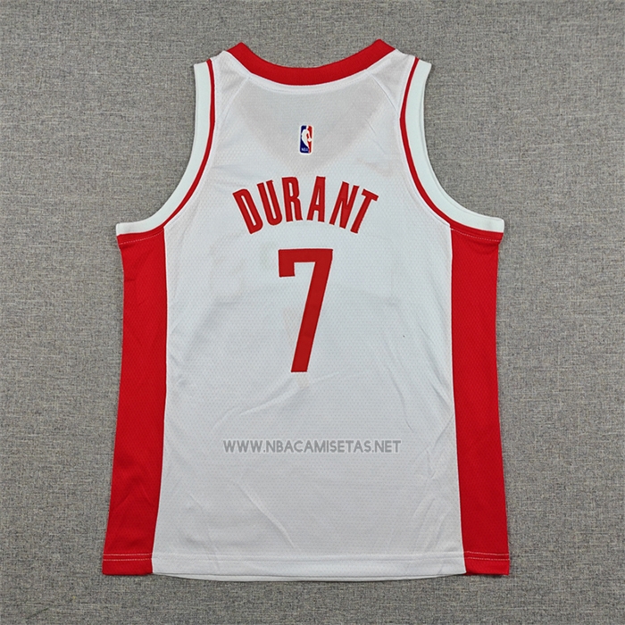 Camiseta Nino Houston Rockets Kevin Durant NO 7 Association 2025-26 Blanco